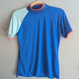 G/FORE Mock Neck Asymmetric Colorblock Tee
